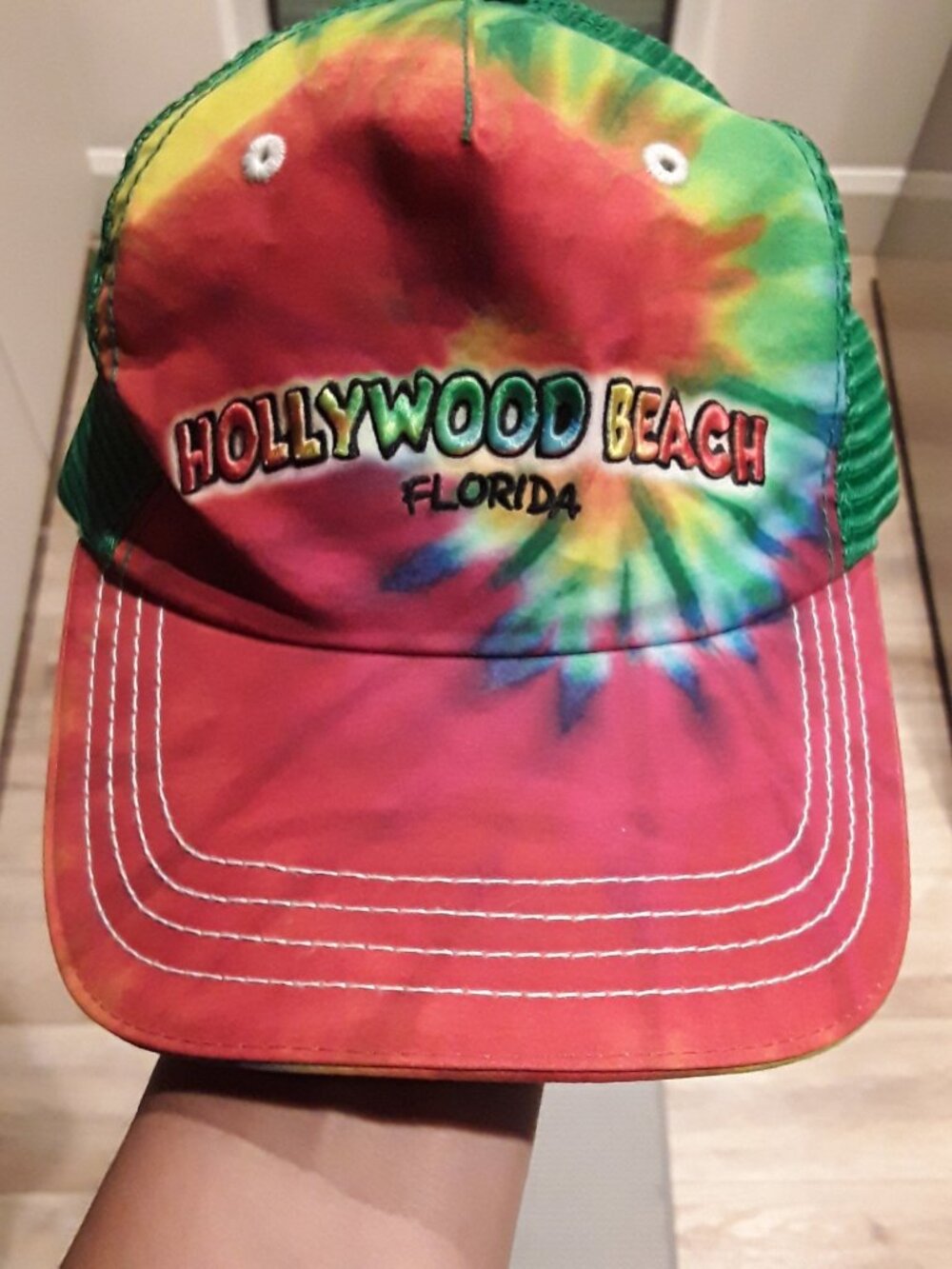 Florida HOLLYWOOD BEACH Tie-Dye Logo Adjustable Unisex Baseball Hat Cap NWOT
